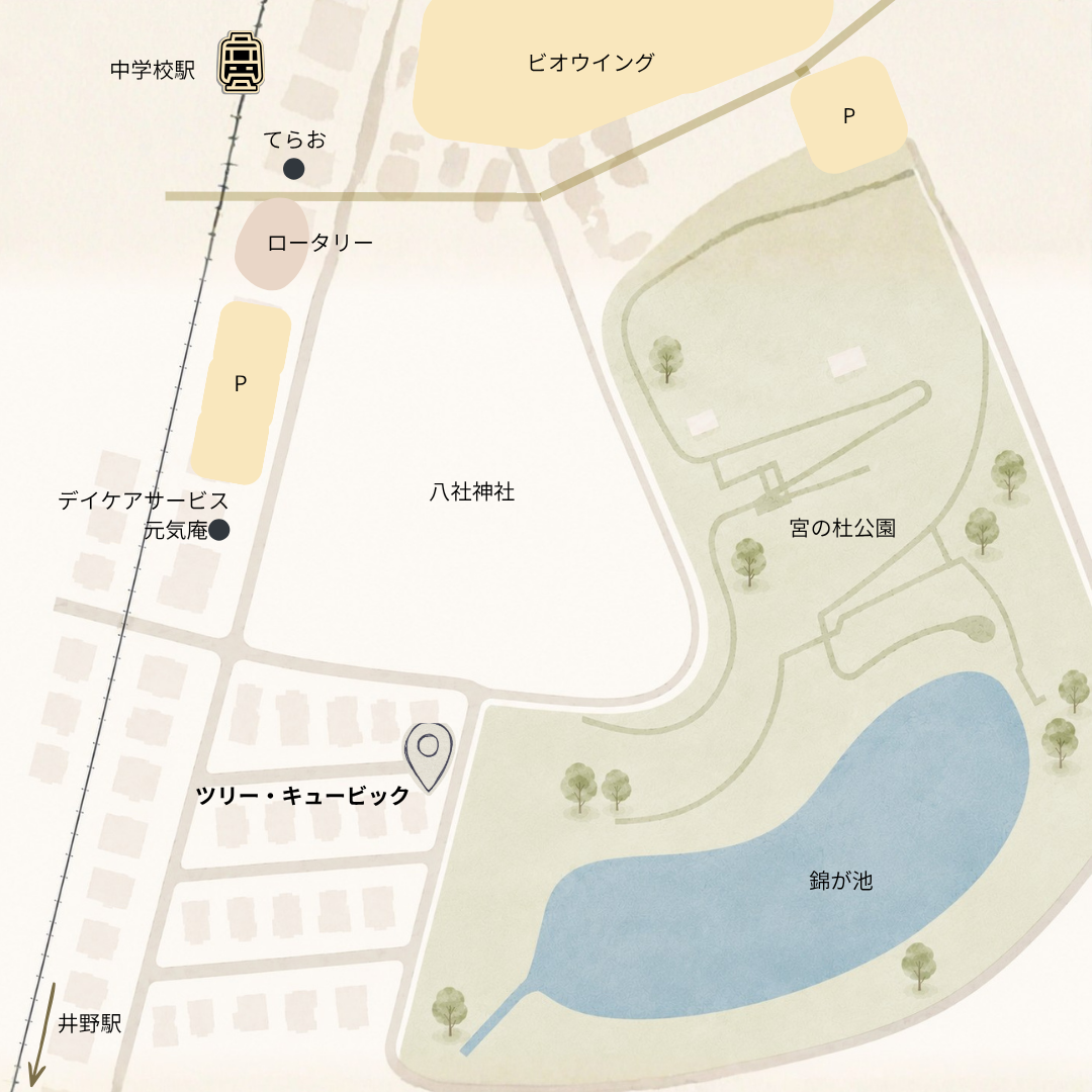 Tree Cubic周辺の簡略案内図